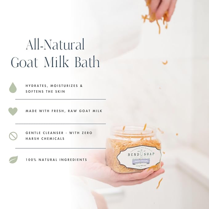 Bend Soap Company Goat Milk Bath Soak, Unscented & Fragrance-Free, Gentle Bath - Image 2