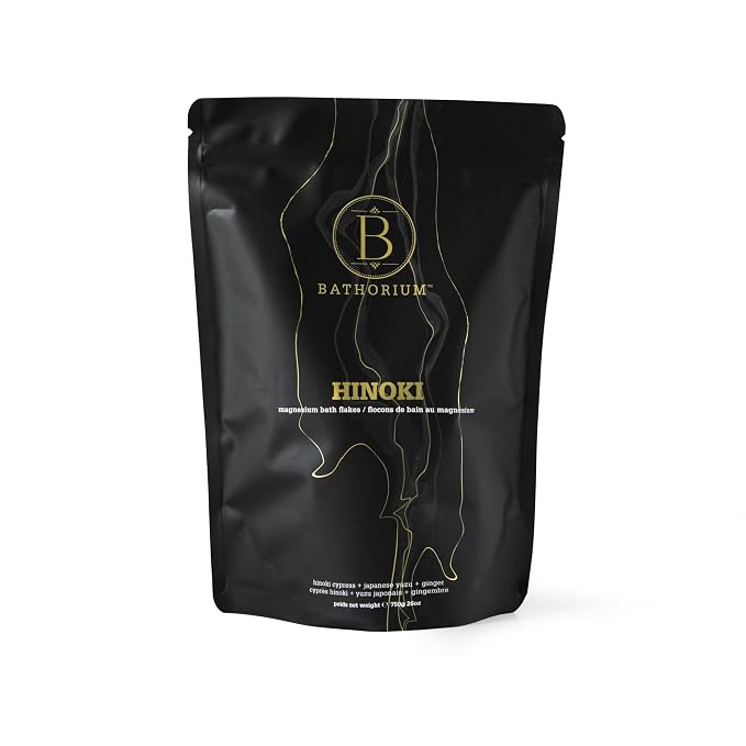 Bathorium Hinoki Mineral Magnesium Chloride Bath Flake, Relaxing Bath Soak by Bathorium