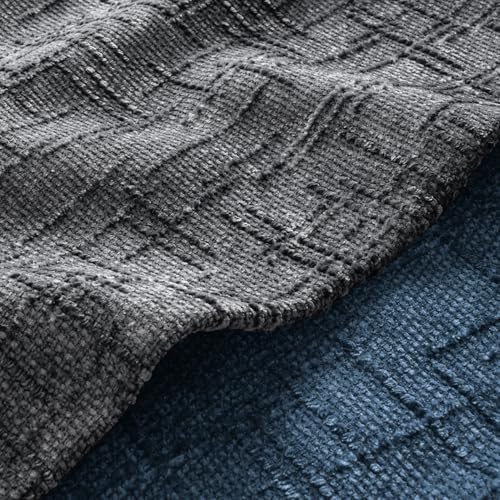 MIULEE Chenille Textured Throw Pillow Covers Dark Grey 20x20 Set of 2 - Image 2