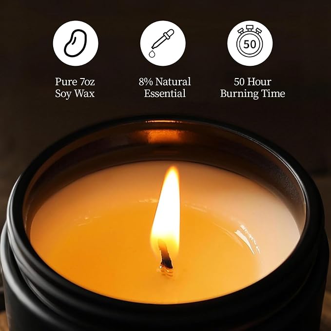 Scented Candles for Men, 4 Pack Mens Candle Gift Set, Relaxation Candles for - Image 2