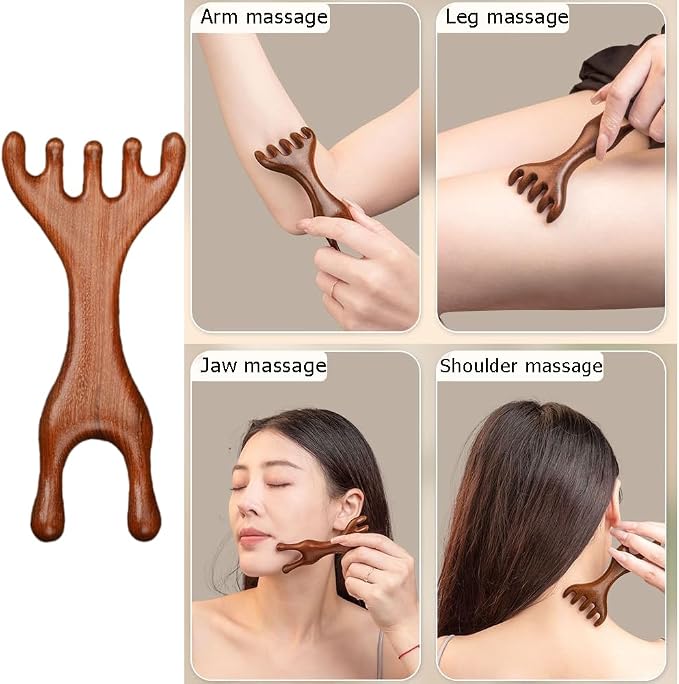 OULIGET Natural Wooden Nose Guasha Massage Tools Anti-Static, Eyes Facial Wood - Image 4