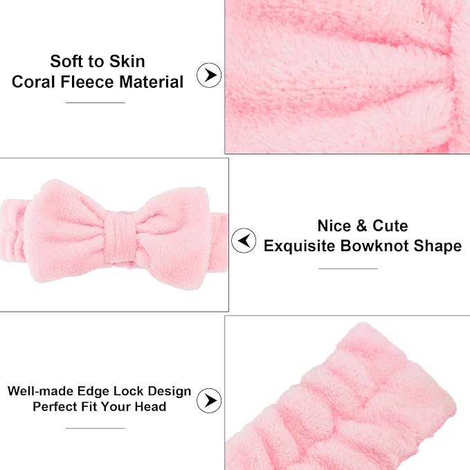 Casoty Black White Pink Skincare Headband - Image 7