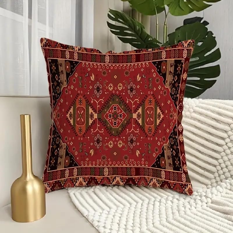 Set of 4 Vibrant Oriental Ikat Throw Pillow Covers - Image 6
