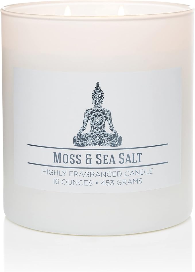 Carolina Moss & Sea Salt Scented Candle, 16 oz Wellness Relaxing Aromatherapy - Image 7