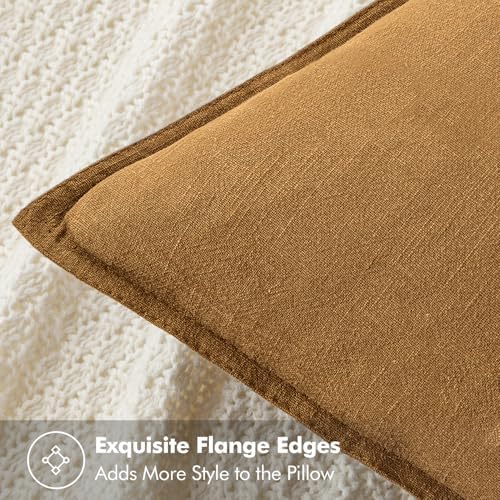 MIULEE Decorative Linen Pillow Covers 18x18 Inch Hazel - Image 2