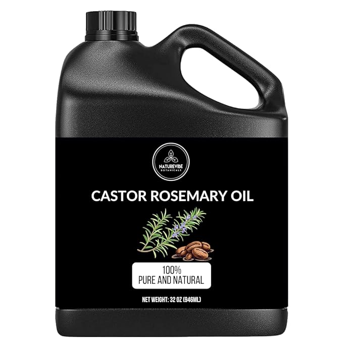 Naturevibe Botanicals Castor Rosemary Oil 32 Ounces | 100% Pure and Natural | by NaturevibeBotanicals
