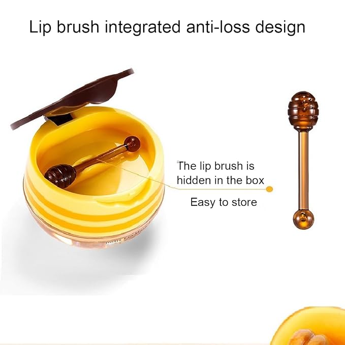 6 PCS Bee Lip Balm Honey Pot, Lip Mask Propolis Moisturizing, Prevention Dry - Image 2