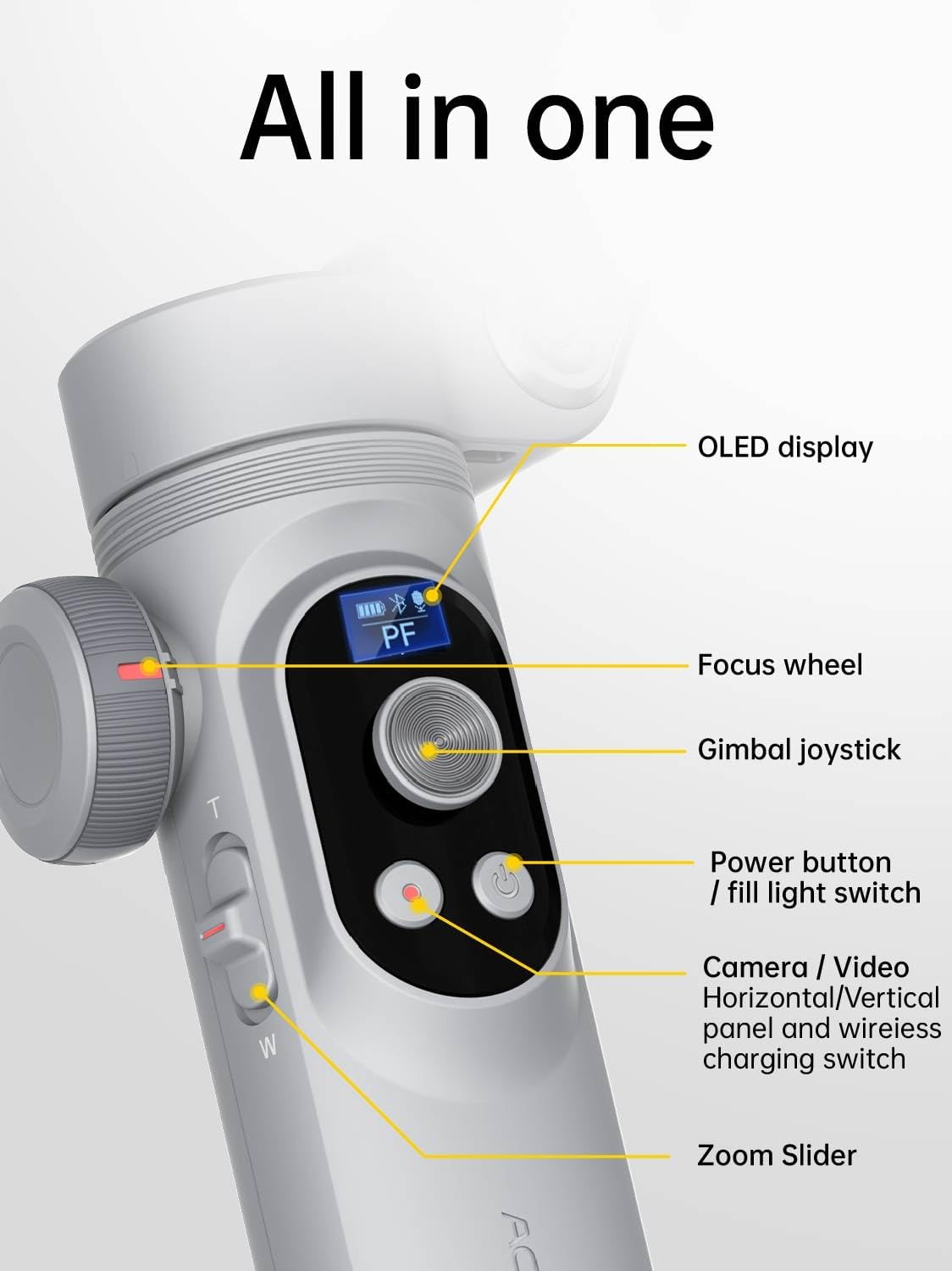 Gimbal Stabilizer for Smartphone, 3-Axis Portable iPhone Gimbal w/OLED Display for iPhone/Andriod, Phone Gimbal with Face/Object Tracking for Tiktok YouTube Vlog-Smart X Pro Gray