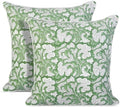 Ridhi Block Print Sage Green Pillow Cover 20" x 20" Decorative Couch Pillows by Ridhi