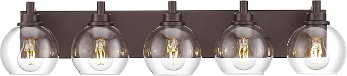 Bathroom Light Fixtures Over Mirror, 5-Light Oil Rubbed Bronze Bathroom Vanity by Metwet