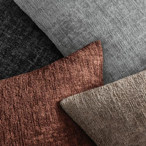 MIULEE Couch Pillow Covers Textured Chenille Home Decor 24x24 Medium Grey - Image 3