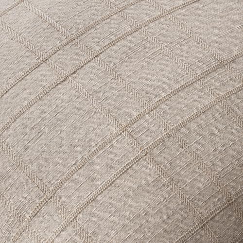 MIULEE Linen Plaid Pillow Covers Decorative Euro 24x24 Natural Linen - Image 2