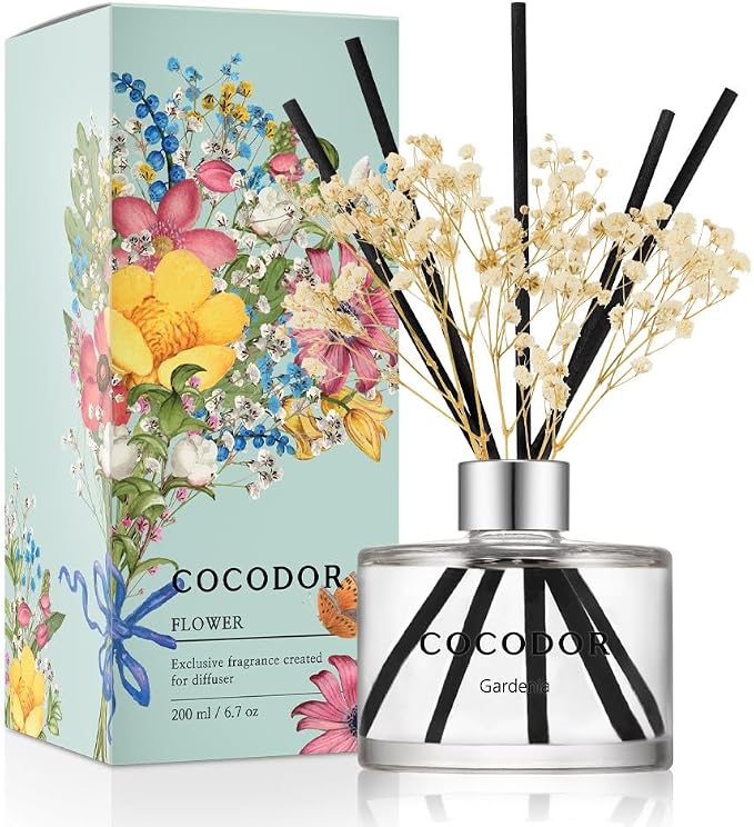 COCODOR Flower Reed Diffuser Set / 6.7oz / Gardenia/Scent Diffuser by COCODOR