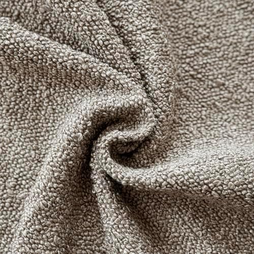 Foindtower Decorative Textured Boucle Throw Pillow Covers 16x16 Light Taupe - Image 3