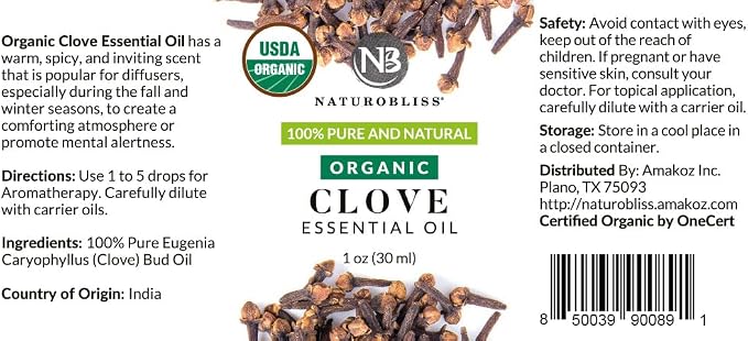 NaturoBliss Organic Clove Essential Oil 1 oz – 100% Pure, Undiluted - Image 5