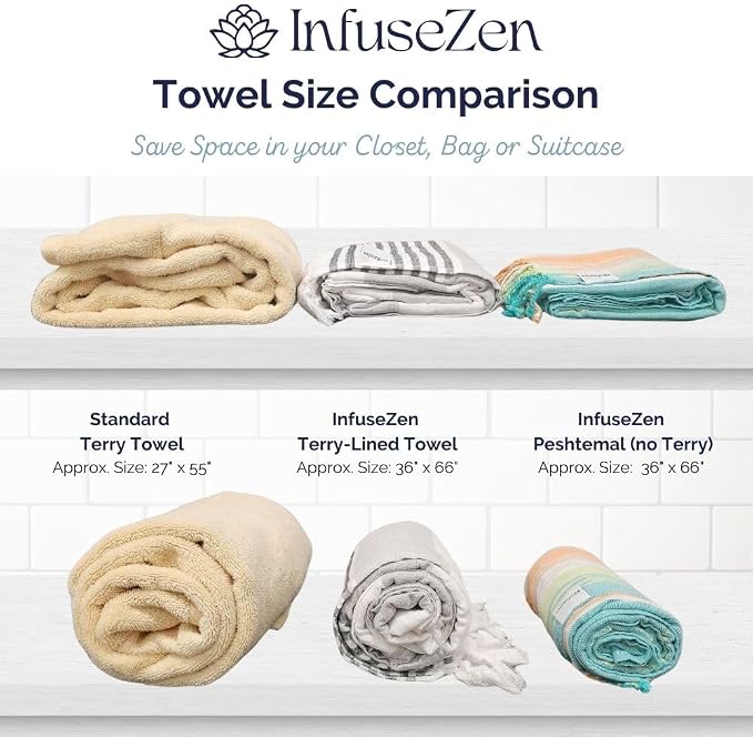 InfuseZen Stonewashed Turkish Bath & Beach Towel –100% Organic Turkish Cotton - Image 8