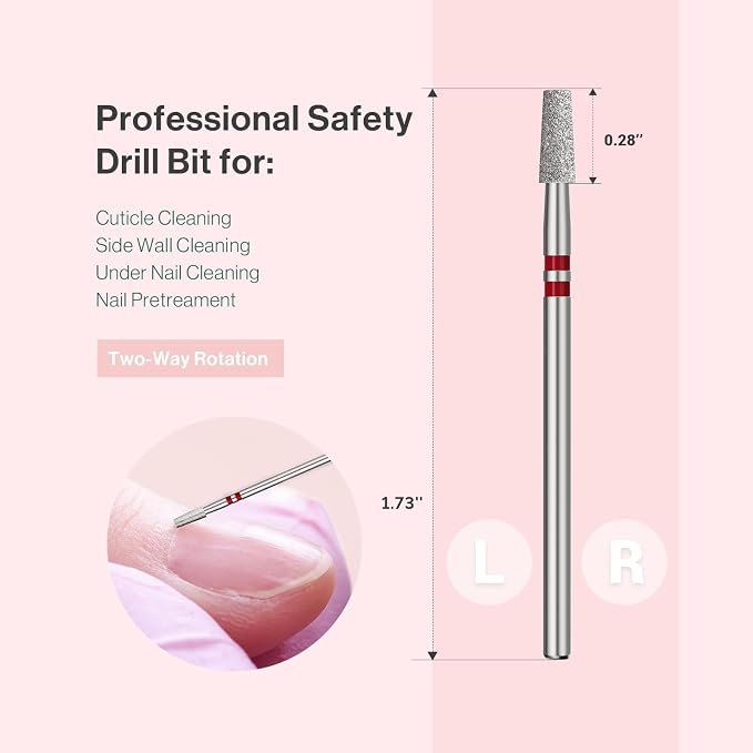 MelodySusie 3mm Short Tapered Barrel Cuticle Clean Nail Drill Bit 3/32'' - Image 5