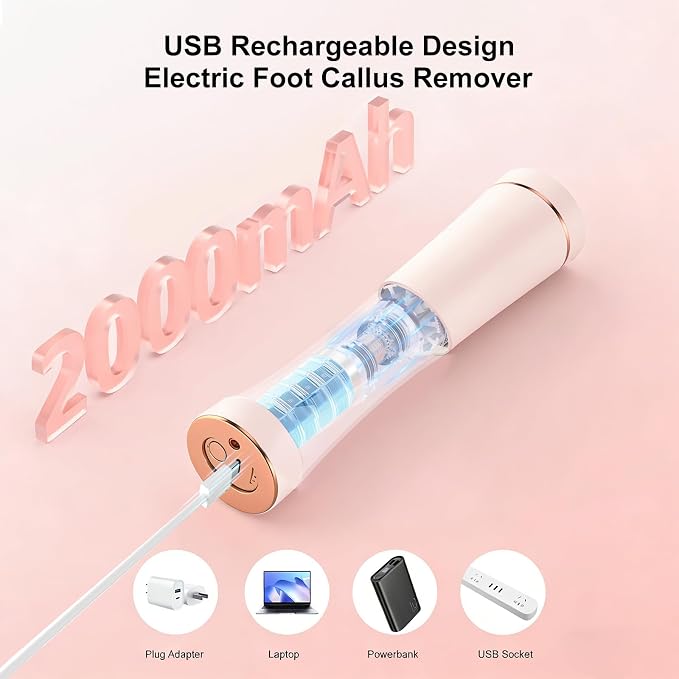 2026 Upgraded Electric Foot Callus Remover, 3-Speed Ergonomic Rechargeable - Image 5