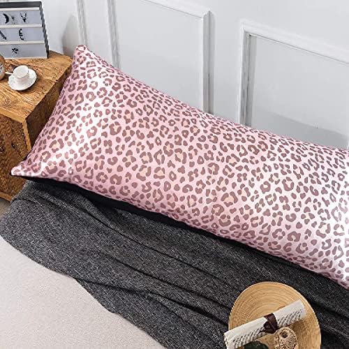 Pink Leopard Print Satin Body Pillow Cover, 20x54 Cheetah Pillow Case - Image 7