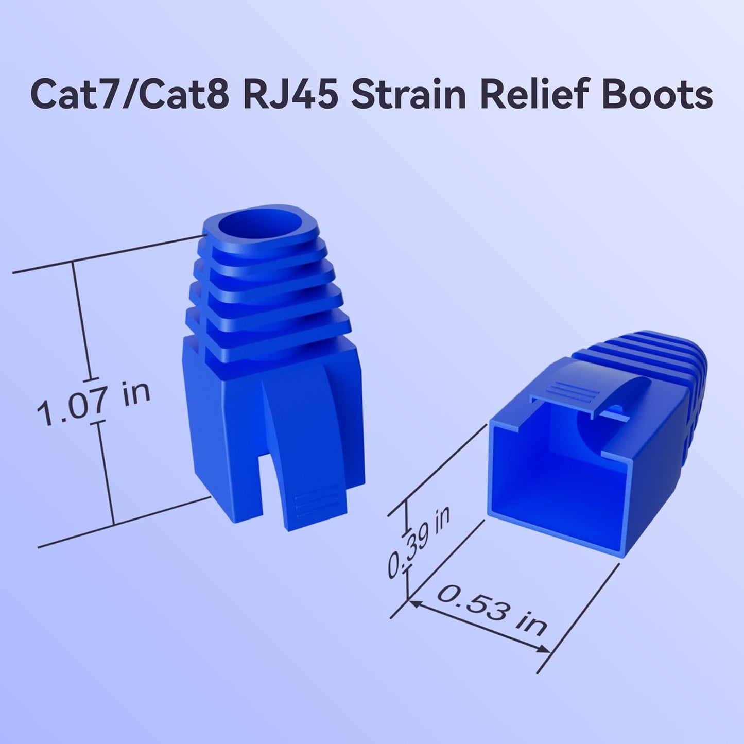 CableGeeker 100-Pack Cat7 / Cat8 RJ45 Strain Relief Boots, RJ45 Boot, Cat 6 Boot, Cat6 Ethernet Boots, Suitable for 8.5mm(0.33in) Ethernet Cables (Square-Press Black)