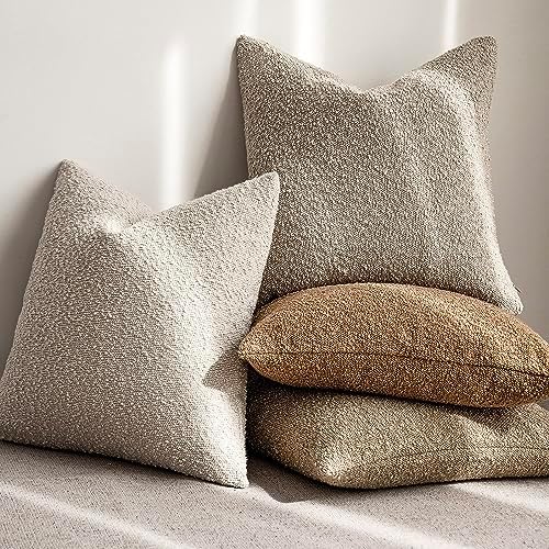 Foindtower Decorative Textured Boucle Throw Pillow Cover 20x20 Inch - Image 6