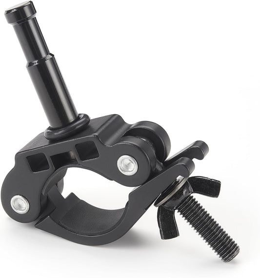 PHOCUS Half Coupler Clamp with 5/8" Baby Pin, Heavy Duty Truss Clamp on Round Tube for Supporting Photography Video Light Studio LED Ring Light (Clamp Range: 40-50mm)
