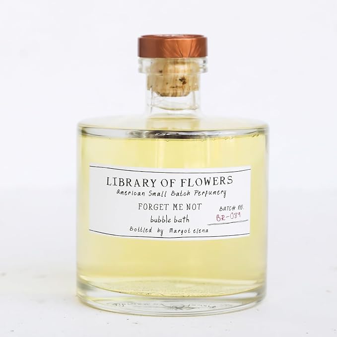 Library of Flowers Forget Me Not Bubble Bath, Rice Powder & White Orchid - Image 3