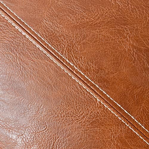 Fancy Homi Brown Boho Lumbar Faux Leather Decorative Throw Pillow Covers 12x20 - Image 5