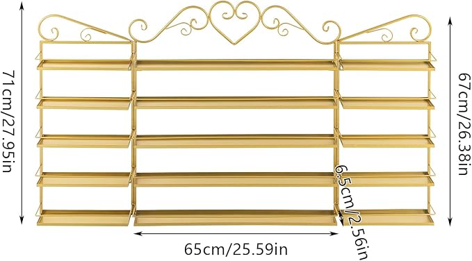 DouSeiAi 5-Tier Wall Mounted Nail Polish Storage Rack, Metal Cosmetic Organizer - Image 3