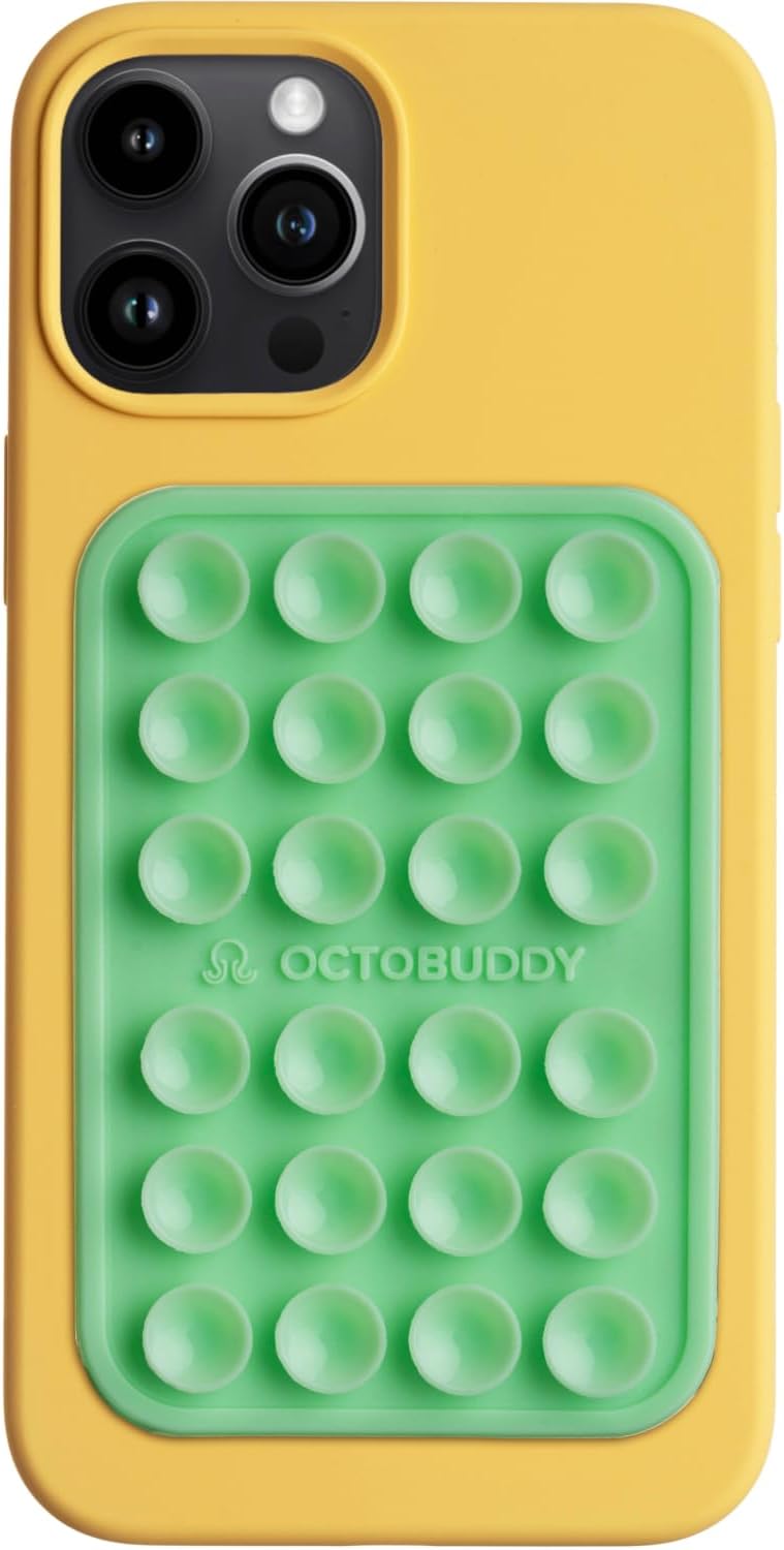 Classic MAX - Silicone Suction Phone Case Adhesive Mount - Hands-Free, Strong Grip Holder for Selfies and Videos - iPhone and Android Compatible - 2.6″ x 3.9″, Green Ash