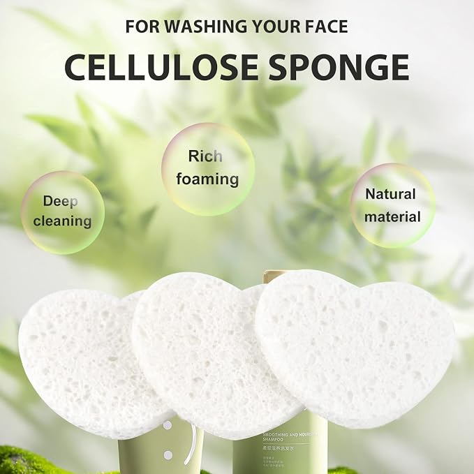 50-Count Facial Sponges Compressed, 100% Natural Cellulose Face Sponge - Image 4