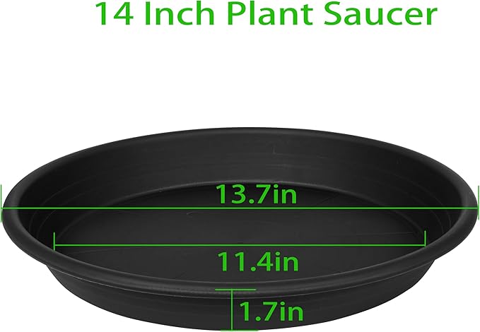 2 Pack of 14 inch Plant Saucer, Plastic Plant Saucer 14 inch, Bird Bath Bowls - Image 2
