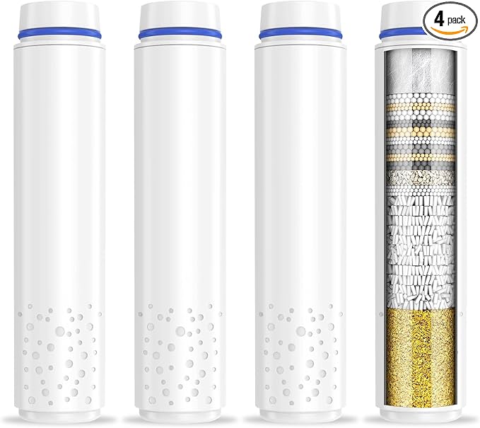 PWERAN 4 Pack Shower Filter for Handheld Shower Head, 15 Stage Replacement by Sipaote