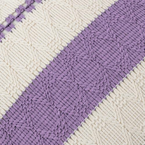 Fancy Homi Set of 1 Boho Lavender Decorative Throw Pillow Cover 20x20 Inch - Image 4
