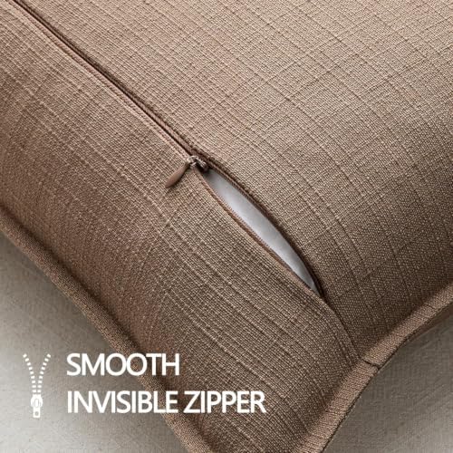 MIULEE Thick Textured Decorative Throw Pillow Covers 22x22 Inch Coco Brown - Image 7