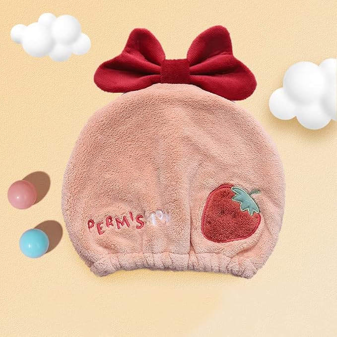 Hair Drying Towel for Kids Girls, Cute Cartoon Absorbent Quick Drying Bath Wrap - Image 2