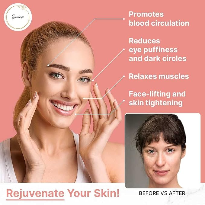 Natrual Rose Quartz Gua Sha Facial Tools | Guasha Tool - Image 3