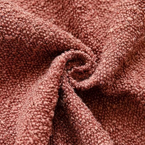 Foindtower Decorative Textured Boucle Throw Pillow Covers 24x24 Orange Red - Image 3