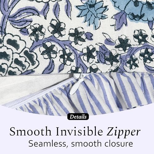 CPC Indigo Blue Ruffle Throw Pillow Covers - Image 7