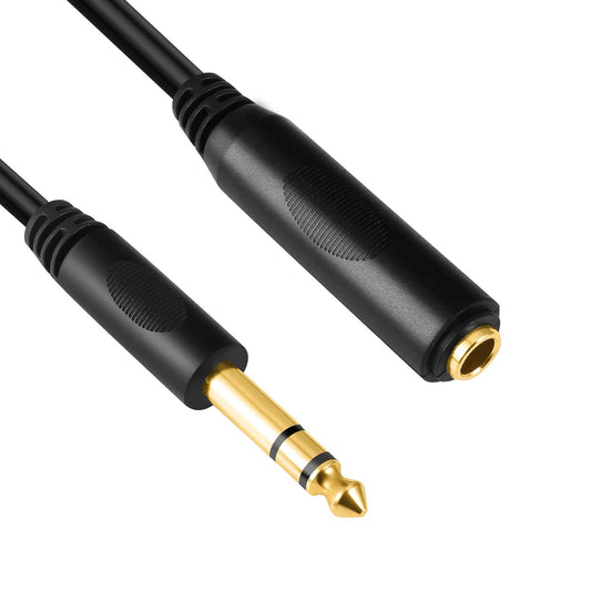 Devinal 1/4 Extension Cord, 1/4" Male to Female Cable, 6.35mm Quarter inch Gold Plated Audio Cable Stereo Cord, 15 Feet 4.5Meters