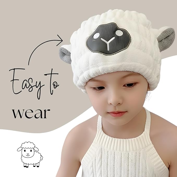 Microfiber Hair Towel Wrap for Kids, Absorbent Quick Girls Boys Hair Drying - Image 4
