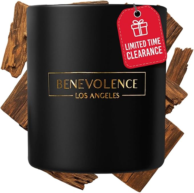 Benevolence LA Oud Wood Christmas Scented Candles | Soy Candles, 45 Hour Burn by BenevolenceLA