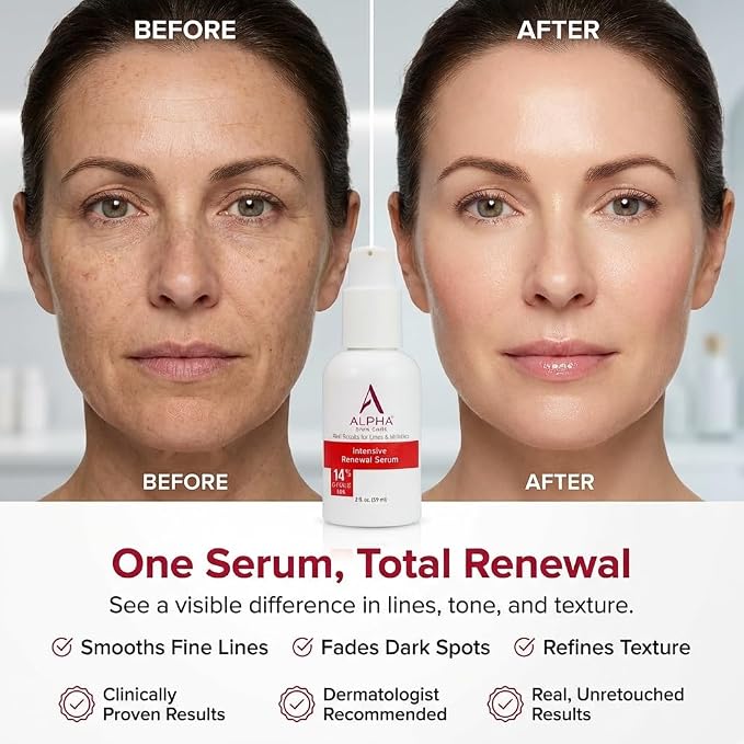 Alpha Skin Care Renewal Serum, 14% Glycolic AHA, Anti-Aging Formula, Alpha - Image 5