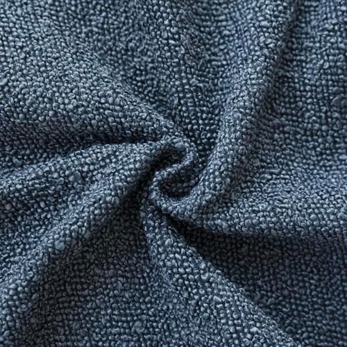 Foindtower Decorative Textured Boucle Throw Pillow Covers 20x20 Dark Blue - Image 3