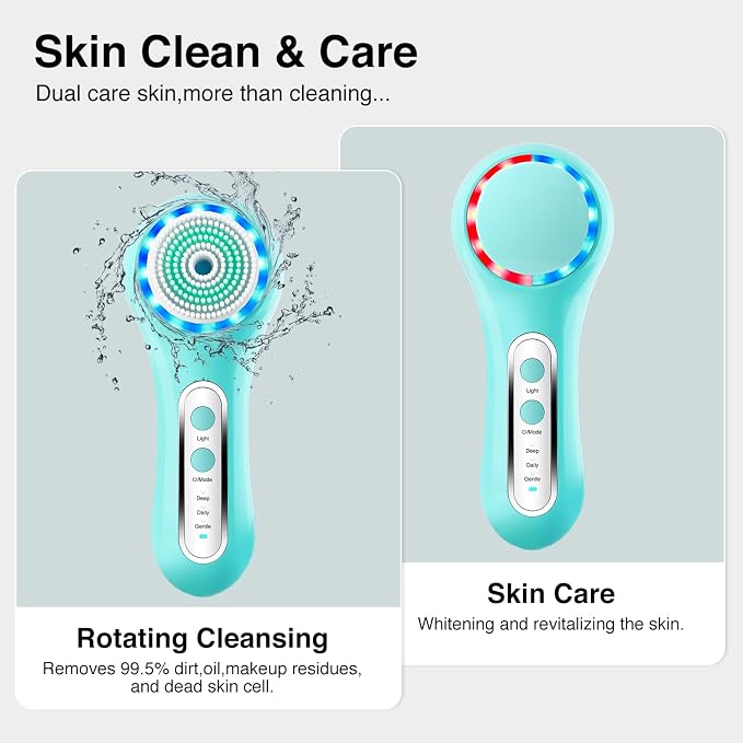 UMICKOO Electric Facial Cleansing Brush, 2-Way Rotating Face Scrubber - Image 3