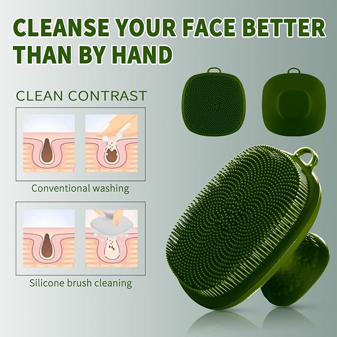 Silicone Face Scrubber for Men Facial Cleansing Brush Silicone Face Wash Brush - Image 5