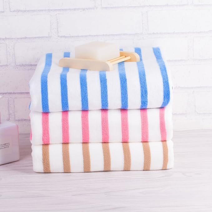 JML Beach Towels, 4 Pack, Large Microfiber Bath Towel Set, Cabana Stripe - Image 6