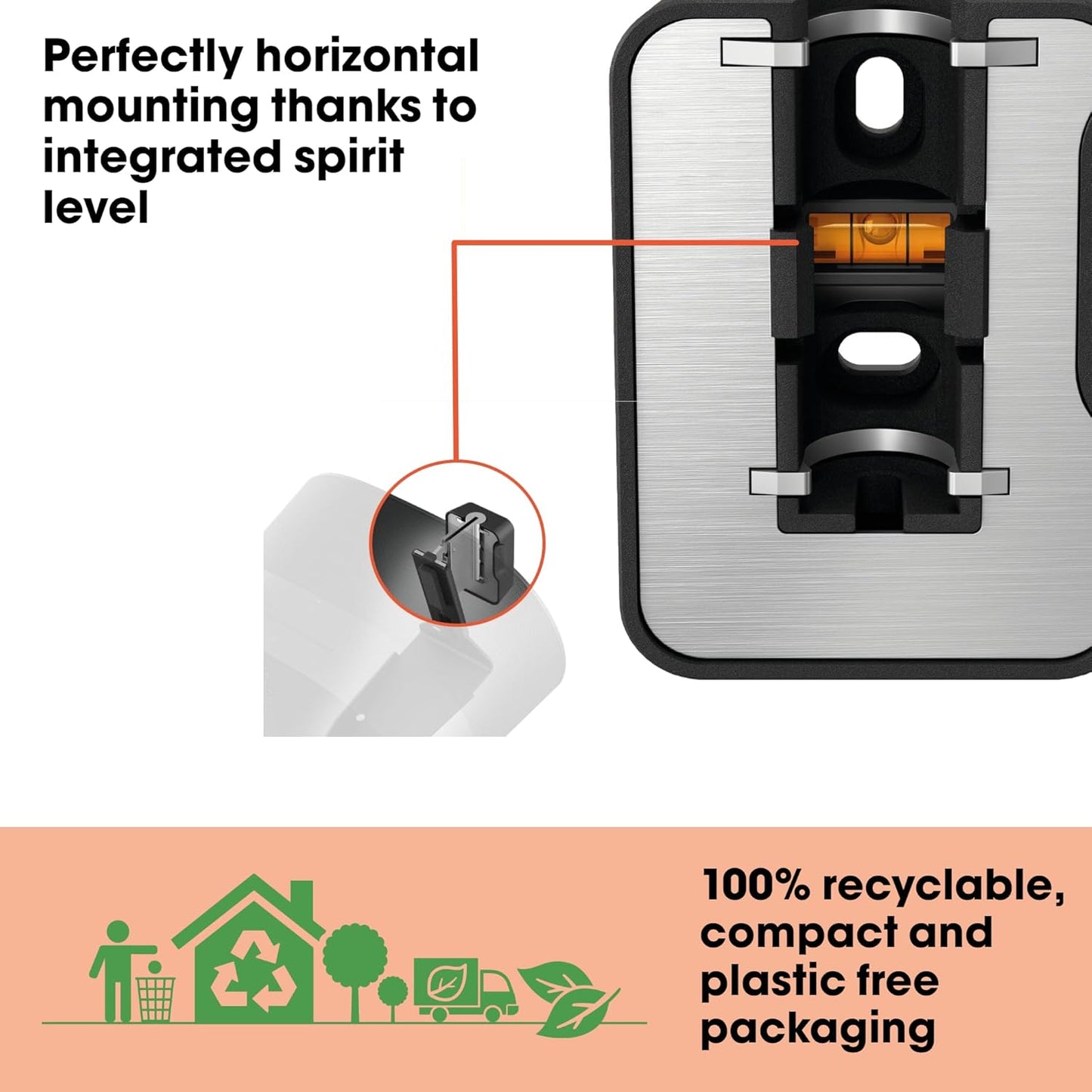 Vogel's SWM 4131 Speaker Wall Bracket for Sonos ERA 300, Max. 11 lbs (5 kg), Tiltable -30º/+30º, Swivels up to 60º (Left/Right), Black, 1 Bracket