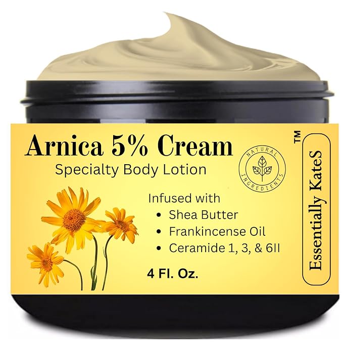 Essentially KateS Arnica 5% Cream Lotion 4 Fl Oz – Frankincense Oil, Shea Butter by EssentiallyKateS