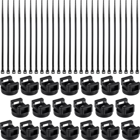 Yookeer 180 Pieces Magnetic Zip Tie Mount Multipurpose Cable Holder Magnets Magnetic Wire Management Bases with Heavy Duty Zip, Mount Nylon Cable Ties in Total (22mm)